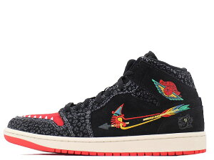NIKE AIR JORDAN 1 MID SE DN4904-001iCL GAW[_ 1 ~bh V[YiGfBV "VGv t@~A" ubN/`bh-[} O[BALCK/CHILE RED-ROMA GREEN-UVAESITY GOLD