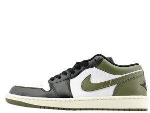 NIKE AIR JORDAN 1 LOW 553558-092iCL GA W[_ 1 [ ubN/zCg-~fBAI[u-ZCBLACK/WHITE-MEDIUM OLIVE-SAIL
