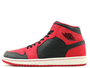 NIKE AIR JORDAN 1 MID 554724-005iCL GA W[_ 1 ~bhBLACK/BLACK-GYM RED