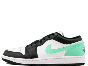 NIKE AIR JORDAN 1 LOW 553558-131iCL GA W[_ 1 [ zCg/ubN-O[O[WHITE/BLACK-GREEN GLOW