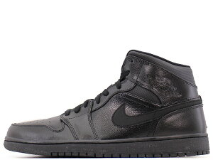 【2015年製】NIKE AIR JORDAN 1 MID BLACK/BLACK/BLACK 554724-030ナイキ エアジョーダン 1 ミッド ブラック/ブラック-ブラック