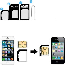 SIMカードアダプター 変換アダプター　Nano SIM MicroSIM 変換 iPhone SIM カード　取り出すピン付き　黒白色選択可能