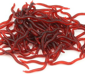 ソフトワーム　ミミズ疑似餌　ソフトルアー釣り餌シリコン赤 匂い付き バス釣り アジング 渓流釣り 疑似餌 海釣り
