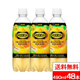 【 送料無料 】ウィルキンソン グレフルスカッシュ 490ml 48本 ウィルキンソン グレープフルーツ グレフル 炭酸 無糖 炭酸飲料 強炭酸 フレーバー炭酸 ビタミンC ダイエット 健康 ケース販売 強炭酸水 炭酸水 まとめ買い 箱買い ペットボトル