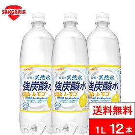 【 送料無料 】【 1ケース 】サンガリア 伊賀の天然水 強炭酸水 レモン 1000ml 12本 伊賀の強炭酸水 ペットボトル 天然炭酸水 まとめ買い 炭酸ソーダ レモン炭酸水 ソーダ水 1l 1リットル