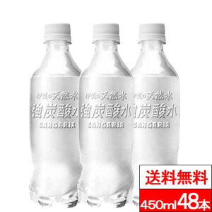 【 送料無料 】【ラベルレス】サンガリア 伊賀の天然水 強炭酸水 450ml 24本×2箱(計48本) 無糖 無糖炭酸 伊賀 国産 強炭酸水 炭酸 ラベルレス エコ