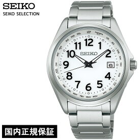 セイコー セレクション SBTM327 メンズ 腕時計 ソーラー電波 ワールドタイム アラビア数字 ホワイト