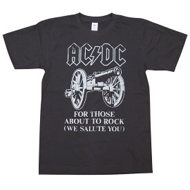 【土日も発送】 AC/DC 大砲 ロックTシャツ Tシャツ AC/DC バンドTシャツ メンズ レディース 半袖 ユニセックス　バンドTシャツ bny チャコール グレー