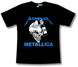 【土日も発送】 メタリカ アルコホリカ ロックTシャツ スカル系 バンドTシャツ Tシャツ METALLICA 黒 gts ブラック