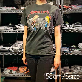 【7/10入荷】【土日も発送】 METALLICA メタリカ ビーバス＆バッドヘッド バンドTシャツ メンズ レディース 半袖 チャコール グレー ロックTシャツ bny