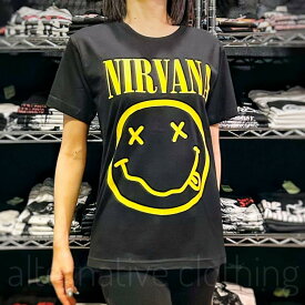 NIRVANA ニルヴァーナ スマイル 黒 ブラック ロックTシャツ バンドTシャツ brw