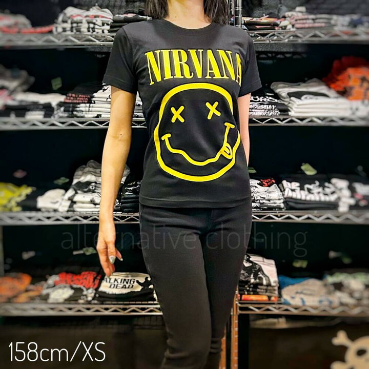 楽天市場】NIRVANA ニルヴァーナ スマイル 黒 ブラック ロックTシャツ 