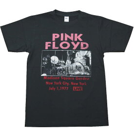 【土日も発送】 PINK FLOYD ピンクフロイド LIVE AT M.S.G '77Tシャツ メンズ レディース 半袖 チャコール グレー bny