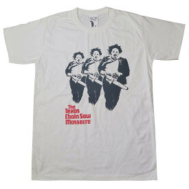 【土日も出荷】 Tシャツ 悪魔のいけにえ Texas Chainsaw Massacre テキサスチェーンソー ホワイト 映画 ムービー メンズ 半袖 lctr 白