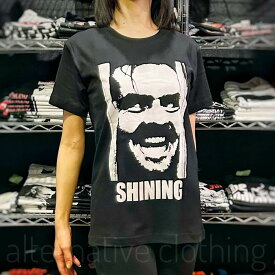 【土日も発送】 シャイニング ジャック・ニコルソン SHINING Jack Nicholson 映画Tシャツ 映画 tシャツ キューブリック プレゼント ギフト ホラー ブラック 黒 レディース メンズ 半袖 バンドt ロックt brw ロックTシャツ バンドTシャツ