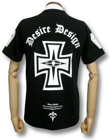 【土日も発送】 アイアンクロス Tシャツ 黒 メンズ 十字架 Desire Design ブラック 黒 メンズ レディース ロックTシャツ バンドTシャツ alt-s