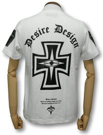 【土日も発送】 アイアンクロス Tシャツ 白 メンズ 十字架 Desire Design ホワイト 白 メンズ レディース ロックTシャツ バンドTシャツ alt-s