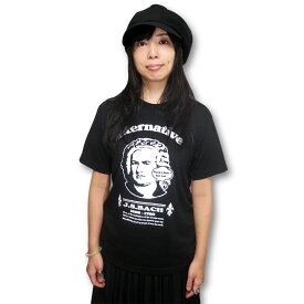 【土日も発送】 J.S.バッハ クラシック G線上のアリア Tシャツ 黒 ヨハン・セバスティアン・バッハ Johann Sebastian Bach 音楽の父 音楽家 偉人 ロックTシャツ バンドTシャツ alt-s