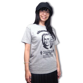 【土日も発送】 J.S.バッハ Tシャツ 半袖 グレー クラシック 大バッハ ヨハン・セバスティアン・バッハ Johann Sebastian Bach 音楽の父 音楽家 偉人 ロックTシャツ バンドTシャツ alt-s