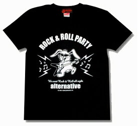 【土日も発送】 フライングV うさぎ 動物 Tシャツ 黒 ブラック 半袖 ギター ロック メンズ レディース ロックTシャツ バンドTシャツ alt-s