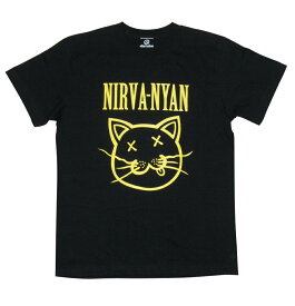 【土日も発送】猫Tシャツ ネコTシャツ NIRVANA ニルヴァーニャン 動物 おもしろ パロディ ニルバーナ ニルヴァーナ ロックTシャツ バンドTシャツ alt-s
