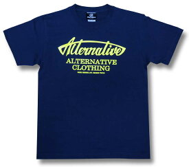 【土日も発送】 オルタナティヴ ロゴ Tシャツ 紺 ネイビー メンズ レディース　alternative ロックTシャツ バンドTシャツ alt-s