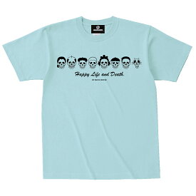 【土日も発送】 スカル・ファミリー ドクロ スカル系 Tシャツ ライトブルー パロディ メンズ レディース ロックTシャツ バンドTシャツ alt-s