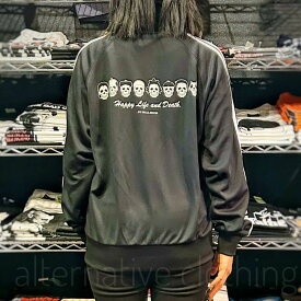 【土日も発送】 スカルファミリー ジャージ トラックジャケット ブラック 黒 ダブルジッパー スカル パロディ メンズ レディース ドクロ 秋冬 レディース おもしろ かわいい ロックT バンドT プレゼント 大きいサイズ