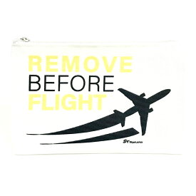 トラベルポーチ　REMOVE BEFORE FLIGHT　ブラック　旅行用品　旅行グッズ　飛行機　航空雑貨　エアライングッズ【オリジナル商品】