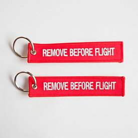 フライトタグ クルータグ 赤 Remove Before Flight 旅行用品 旅行グッズ 飛行機グッズ 航空雑貨 エアライン雑貨 刺繍タグ
