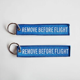 フライトタグ クルータグ 青 Remove Before Flight 旅行用品 旅行グッズ 飛行機グッズ 航空雑貨 エアライン雑貨 刺繍タグ