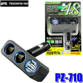 PZ-710 槌屋ヤック リングライトソケット ディレクション ツインソケット＋2口USB 4.8A ブラック