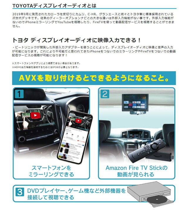 楽天市場】AVX05 Beat-Sonic ビートソニック トヨタ専用 ディスプレイ 