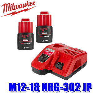 M12-18 NRG-302 JP milwaukee �~���E�H�[�L�[ M12(2) 3.0Ah FC�X�^�[�g�L�b�g �d���H��p�o�b�e���[2���[�d��Z�b�g (�k�C���E����E���� �z���s��)