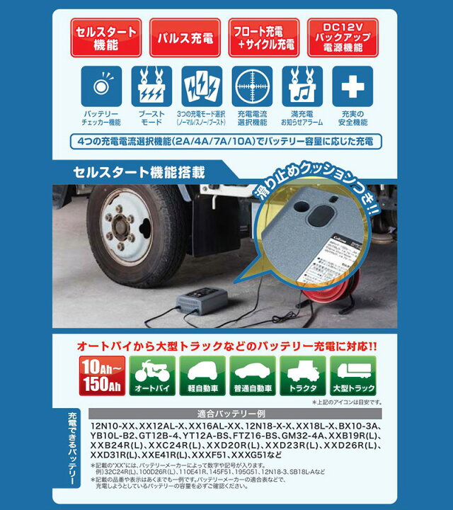 Drc 1000 通販 セルスター 車 Amazon セルスター バッテリー充電器 DRC-1000 12V 2A 4A 7A 10A 自動充電制御 パルス充電機能 セルスタート機能 フロート充電 サイクル充電 CELLSTAR カーバッテリー充電器 車 バイク