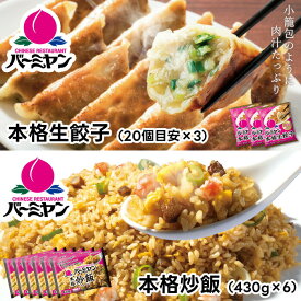 【お買い物マラソン！クーポンご利用で20%OFF⇒4,780円★10日23:59まで！】冷凍食品 惣菜 餃子 炒飯/バーミヤン　餃子＆炒飯セット2種9袋/ギョーザ ぎょうざ 冷凍餃子 中華惣菜 お惣菜 おかず 弁当 フライパン調理 一人暮らし 簡単調理 グルメ ギフト 外食