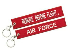 【REMOVE BEFORE FLIGHT/AIR FORCE】 RBF エアフォース 刺繍 キーチェーン