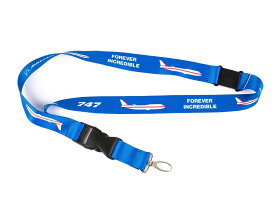 【Boeing 747 Forever Incredible Lanyard】 ボーイング 747 ネックストラップ 飛行機 ひこうき 航空機 ジャンボジェット 747-8 おしゃれ ブルー 青