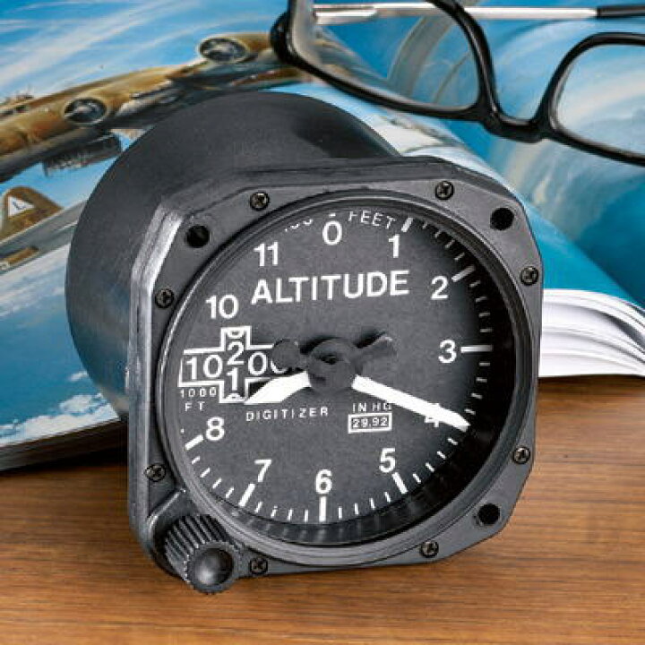 【Altimeter Desk Clock】 航空計器 高度計 置時計 SKY LIFE with FLYING DOG