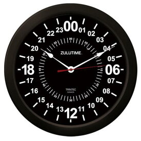 【Trintec ZULUTIME 24-Hour Clock】 トリンテック 掛け時計 （黒） 14" 24時間計 ZT24HR14-B
