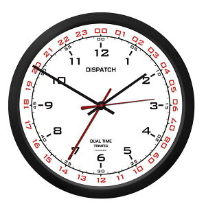 【Trintec ZULUTIME Dual Time Clock】 トリンテック 掛け時計 (白) 10" 24時間計 DSP-02