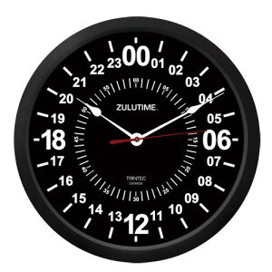 yTrintec ZULUTIME 24-Hour Clockz gebN |v ij 10" 24Ԍv ZT24HR10-B