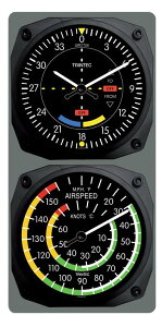 【Trintec VOR/Airspeed Clock & Thermometer Set】 トリンテック 航空計器 掛け時計 & 温度計 9064/9061