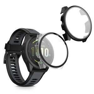 kwmobile 2x �P�[�X Garmin Forerunner 165 / Forerunner 165 Music �Ή� �J�o�[ - �t���{�f�B �K���X �ϏՌ� �����^ ����/���F