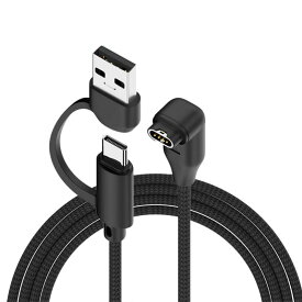 CYBRIDGE ガーミン 充電ケーブル 2in1 USB-C/USB-A garmin 充電ケーブル 1m 編み込み 充電コード ガーミン 充電器 Forerunner 245 945 Instinct 2 2S Vivosmart 5 Fenix 8