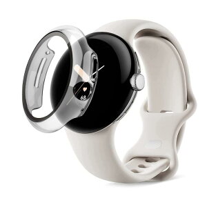 Smilelane Google Pixel Watch �p �P�[�X, ��̌^ �����^ PC+9H�K���X�f�� ���^�b�`���x �����ߗ� �S�ʕی� �����ȒP ���ϋv �ϏՌ� �Ή� �O�[�O�� Pixel Watch �J�o��