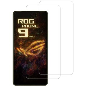 HKKAIS ASUS ROG Phone 9 / ROG Phone 9 Pro �t�B�����y2���Z�b�g�z���{���Ɏq�̗p ASUS ROG Phone 9 / ROG Phone 9 Pro �p �K���X�t�B���� ���� �K���X �t�� �ی� �t�B����