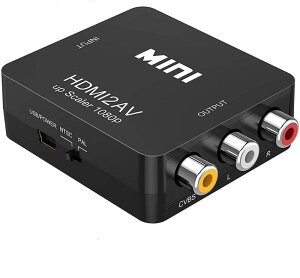 HDMI to AV �R���o�[�^�[ RCA�ϊ��A�_�v�^ 1080P�Ή� PAL/NTSC�؂�ւ� HDMI���͂��R���|�W�b�g�o�͂֕ϊ� USB���d�P�[�u���t��