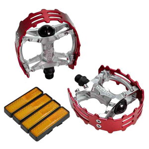 Wellgo Old school BMX MTB XC-II Bear Trap 9/16 Bicycle Pedals, Red, WE2968
