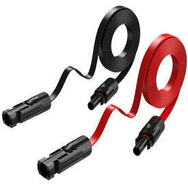 ソーラー延長ケーブル 2個セット ケーブル42cm ソーラーパネル ソーラーケーブル太陽光発電 12AWG ソーラーパネル延長ケーブル 4mm²太陽光発電ウィンドウ窓フィードスルー 太陽光発電システ